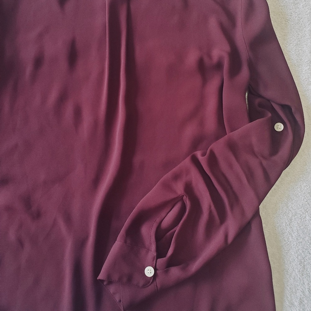 LOFT Burgundy Blouse - Picture 12 of 12